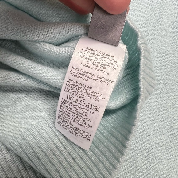 J. Crew Perfect Cashmere Cardigan in Sky Mint Blue Size Small - Picture 10 of 11
